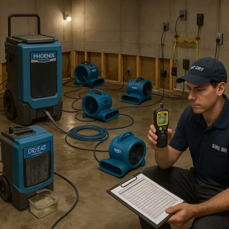 Structural Drying and Dehumidification process in Topanga, CA
